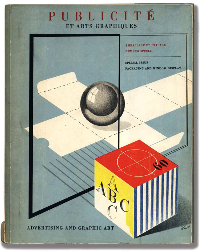 EMBALLAGE ET ETALAGE - PACKAGING AND WINDOW DISPLAY 1947. SPECIAL ISSUE.
Geneva: 1947. Paperback. A special number of 'Advertising and Graphic Art'. Illustrated article on Wind Labels by H. Diriet; packaging frozen foods; various types of cardboard packages, employment of plastics in packaging; use of aluminium in containers for preserves; how to package luxury goods, the transparent wrapper, the package and the work of the commercial artist.