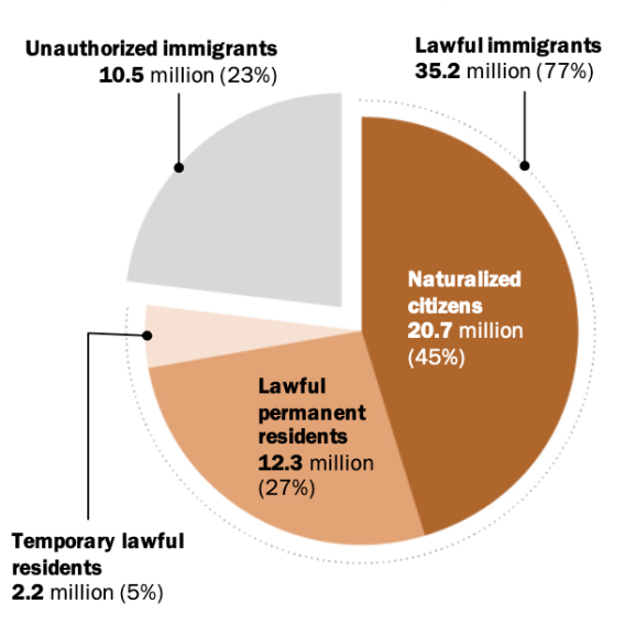 pie chart from pew showing statistics