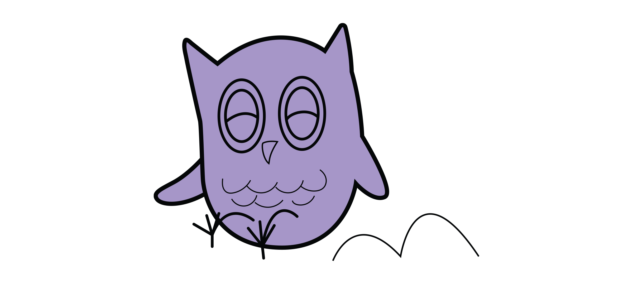 purple owl illustration